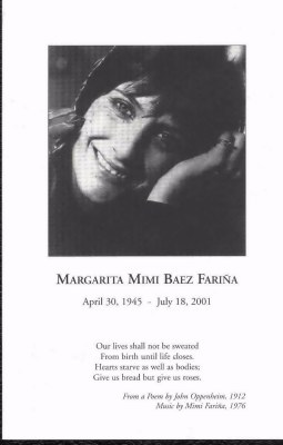 Mimi memorial pamphlet cover